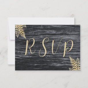Rustic Barn Golden Moments Endless Love Wedding RSVP Card