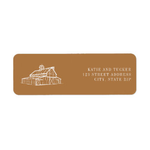 Rustic Barn Goldenrod Farm Fall Wedding Return Address Label