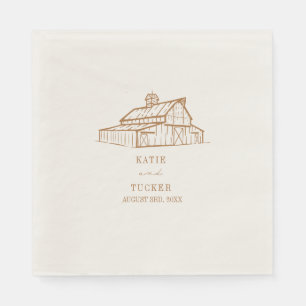 Rustic Barn Goldenrod Wedding Napkin