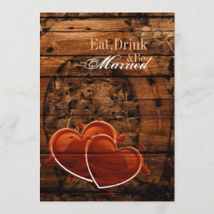 Rustic Barn Horseshoe Wedding Rehearsal Dinner Invitation