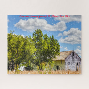 Rustic Barn Ohio.Christmas Greetings Jigsaw Puzzle