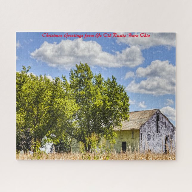 Rustic Barn Ohio.Christmas Greetings Jigsaw Puzzle (Horizontal)