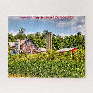 Rustic Barn Ohio.Christmas Greetings Jigsaw Puzzle