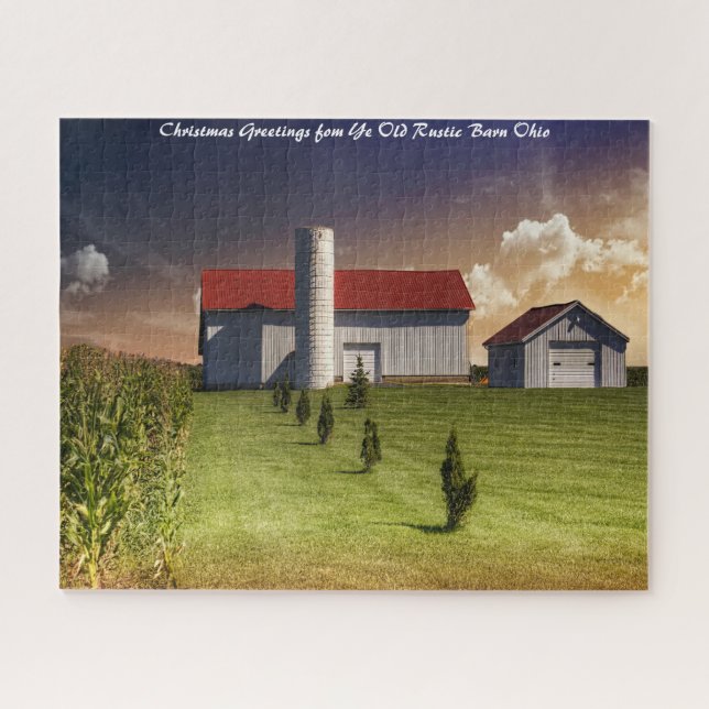 Rustic Barn Ohio.Christmas Greetings Jigsaw Puzzle (Horizontal)
