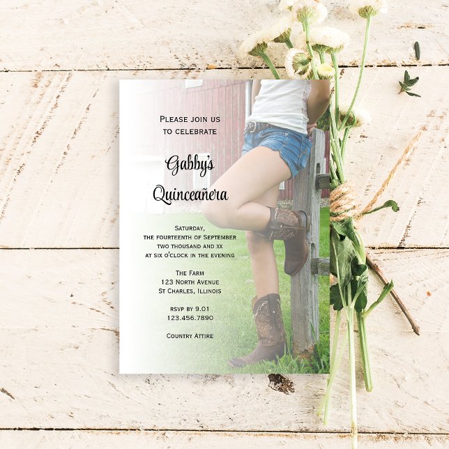 Rustic Barn Party Western Quinceañera Invitation (Creator Uploaded)