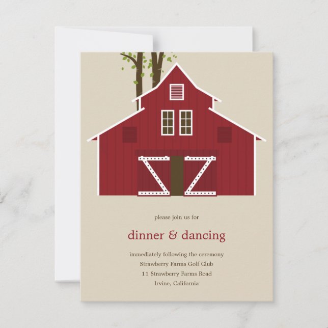 Rustic Barn Reception Card Enclosure (Front)