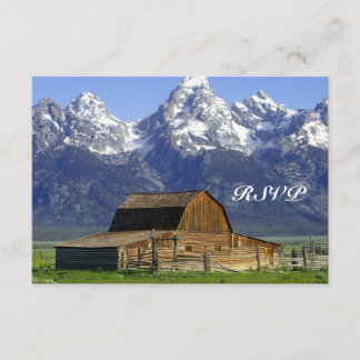 Rustic Barn Rocky Mountain Wedding RSVP Cards
