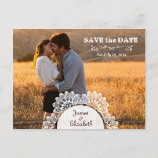 Rustic Barn Save the Date Announcement Postcard