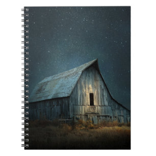 Rustic Barn Starry Night Sky Notebook