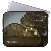 Rustic Barn & Tree Lights Laptop Sleeve Case