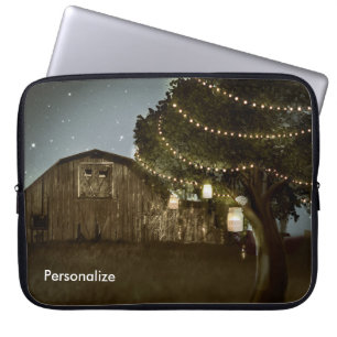Rustic Barn & Tree Lights Laptop Sleeve Case