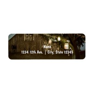 Rustic Barn & Tree Lights Wedding Address Labels