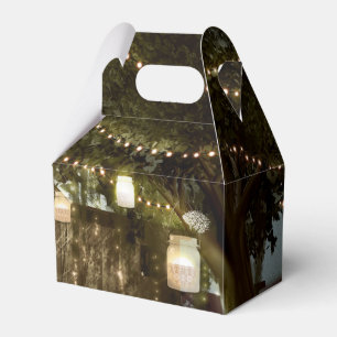 Rustic Barn & Tree Lights Wedding Favour Boxes