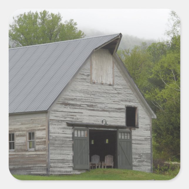 Rustic Barn- Vermont Square Sticker (Front)