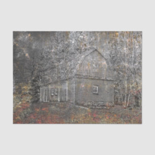 Rustic Barn Vintage Grey Orange Texture Tissue Paper