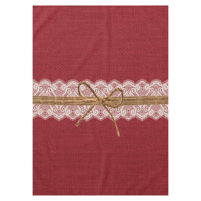 Rustic Barn Wedding Burlap Fall Wedding Tablecloth (Front)