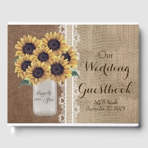 Rustic Barn Wedding Burlap Mason Jar Sunflowers