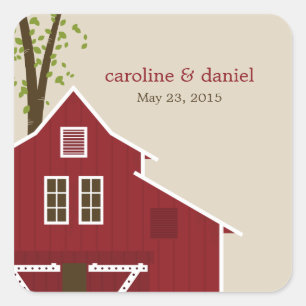 Rustic Barn Wedding Favour Sticker