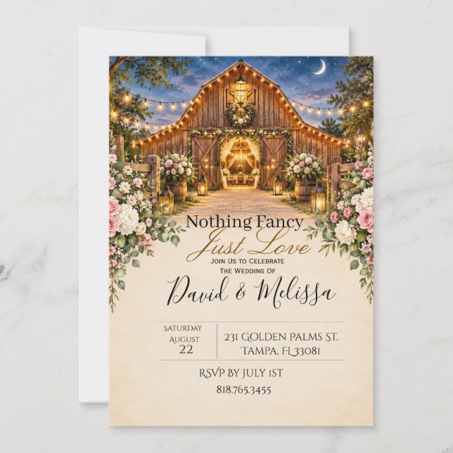 Rustic Barn Wedding Invitation (Front)