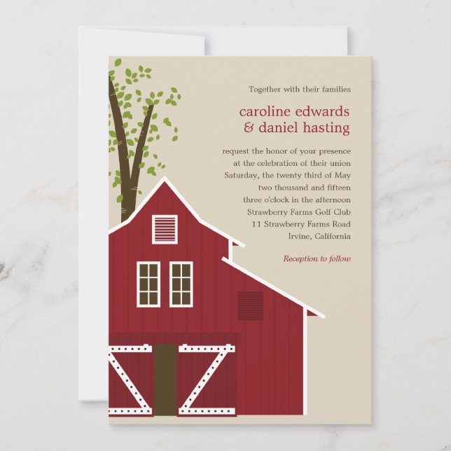 Rustic Barn Wedding Invitation (Front)