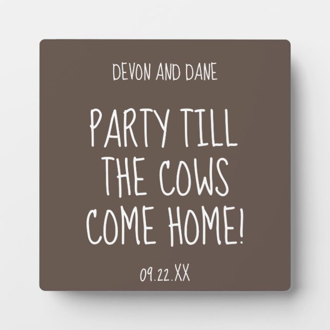 Rustic Barn Wedding Logo Plaque with Easel (Front)