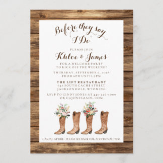 Rustic Barn Wedding Rehearsal Dinner Invite