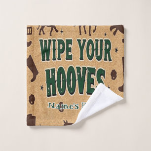 Rustic Barn Welcome with Custom Name Bath Towel Set