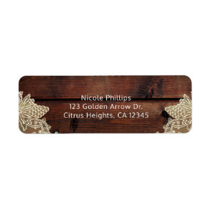 Rustic Barn Window Tree & Mason Jar Invitation Return Address Label