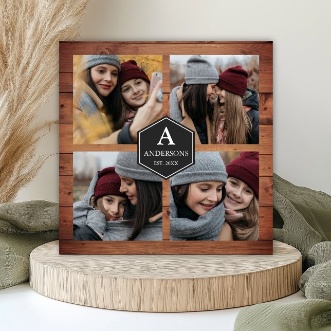 Rustic Barn Wood 4 Pictures Family Photo Collage (Creator Uploaded)