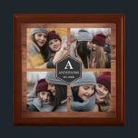 Rustic Barn Wood 4 Pictures Family Photo Collage Gift Box<br><div class="desc">Upload your favorite photos to make your own unique personalized keepsake photo gift.</div>