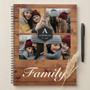 Rustic Barn Wood 4 Pictures Family Photo Collage Planner