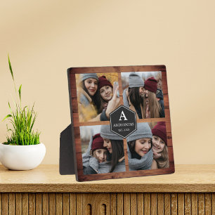 Rustic Barn Wood 4 Pictures Family Photo Collage Plaque