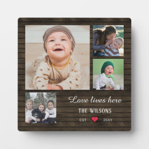 Rustic Barn Wood 5 photos Collage Custom Love Plaque