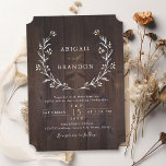 Rustic Barn Wood Boho Floral Country Wedding Invitation<br><div class="desc">Rustic wildflower floral design on dark brown barn wood background,  simple and elegant,  great for fall backyard country wedding,  winter rustic wedding,  vintage boho wedding,  or outdoor botanical garden wedding. 
See all the matching pieces in collection.</div>