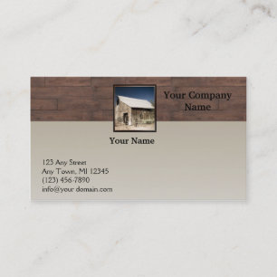 Rustic Barn Wood Borders on Sun Faded Background Business Card