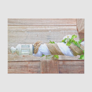 Rustic Barn Wood Burlap Country Floral Tissue Paper