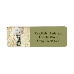rustic barn wood country daisy wedding return address label