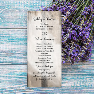 Rustic Barn Wood Country Wedding Program