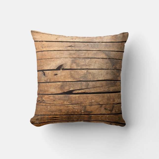 Rustic Barn Wood Cushion (Front)
