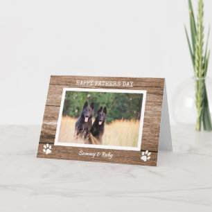 Rustic Barn Wood Dog Dad Photo Father's Day Card