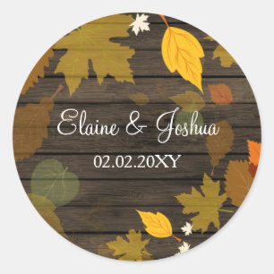 Rustic Barn Wood Fall Wedding stickers