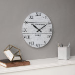 Rustic barn wood family name large clock<br><div class="desc">Rustic barn wood wall clock with large Roman numbers.
You can personalise and add your own name.</div>