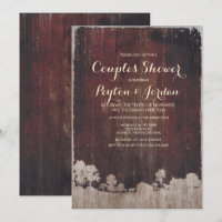 Rustic Barn Wood Farm Couples Shower Invitation
