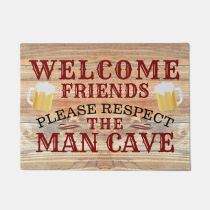 RUSTIC Barn Wood Funny BEER MAN CAVE   Welcome Doormat