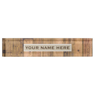 Rustic Barn Wood & Kraft Personalised Name Plate