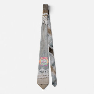 Rustic Barn Wood Lace Boho Chic Office Workspace Tie