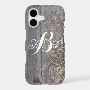rustic barn wood lace western country monograms