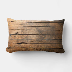 Rustic Barn Wood Lumbar Cushion