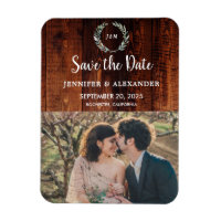 Rustic barn wood monogram photo Save the Date