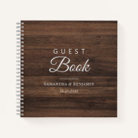 Rustic Barn Wood New Couple Wedding Guest Book